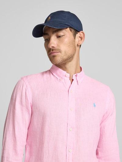 Polo Ralph Lauren Slim Fit Leinenhemd mit Logo-Stitching Rosa 3