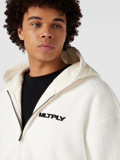 Multiply Apparel Sweatjacke mit Eingrifftaschen Modell 'BRUSHED' Offwhite 3