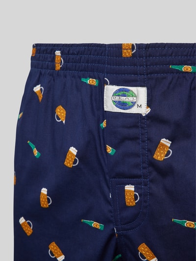 Deal Boxershort met labeldetail, model 'Bier' Blauw - 2