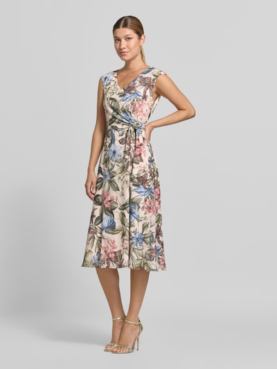 Vera Mont fit and flare cocktailjurk met all-over motief Lichtgroen - 1