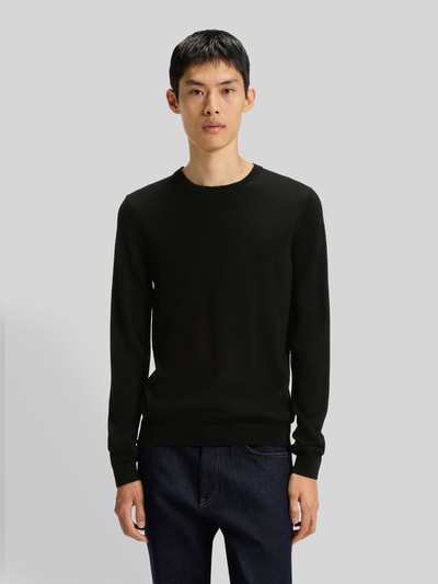 HUGO Regular fit gebreide pullover van merinowol, model 'SAN CEDRIC' Zwart - 4