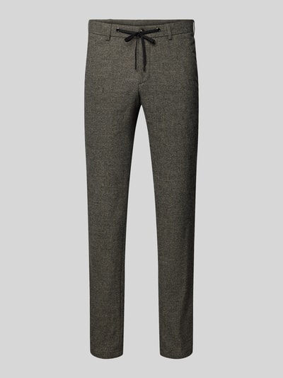 DIGEL Modern fit stoffen broek met tunnelkoord, model 'Saro' Donkerbruin - 2