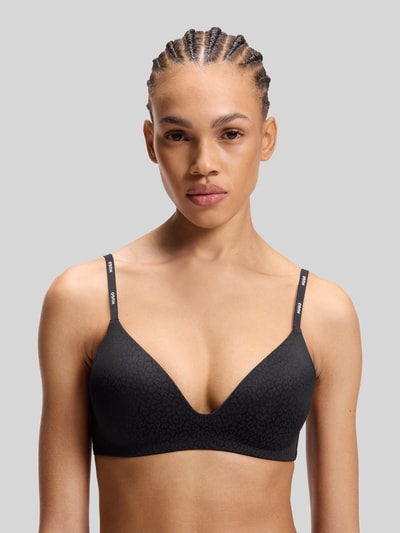 HUGO BH im Leo-Print mit Allover-Muster Modell 'SHADOW BRALETTE' Black 2
