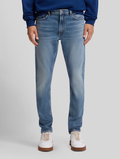HUGO Blue jeansy o kroju slim fit z czystej bawełny model 'Zane' Jasnoniebieski 4