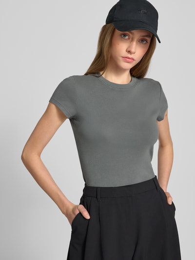 Review T-shirt z okrągłym dekoltem Ciemnoszary 3