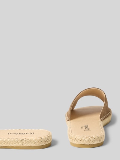 Produktfoto, Sandalette mit Label-Detail Modell 'PLAGE VELOUR' von Espadrij in Velour-Optik, Abgerundete-Spitze, Schlupfform, Absatzhöhe 3 cm, Damen
