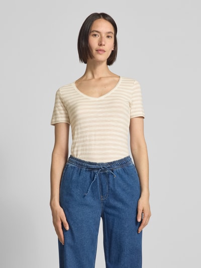 Marc O'Polo Regular Fit T-Shirt aus Slub Jersey Sand 4