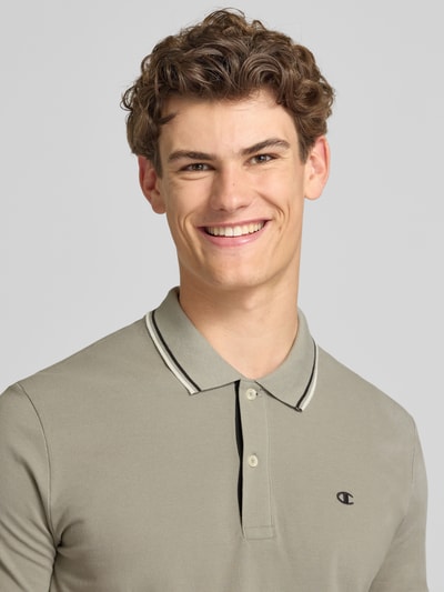Champion Slim Fit Poloshirt mit Label-Stitching Hellgrau 3
