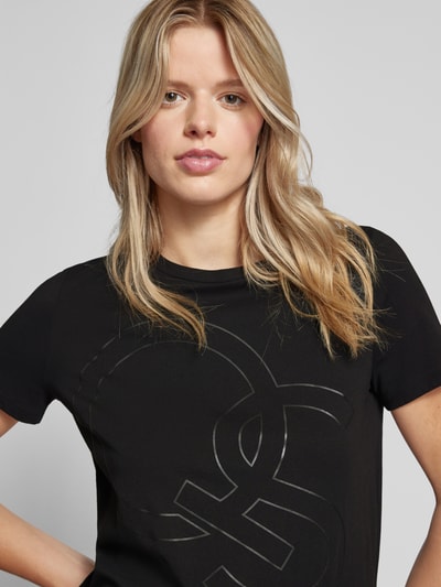 QS T-Shirt mit Label-Print Black 3