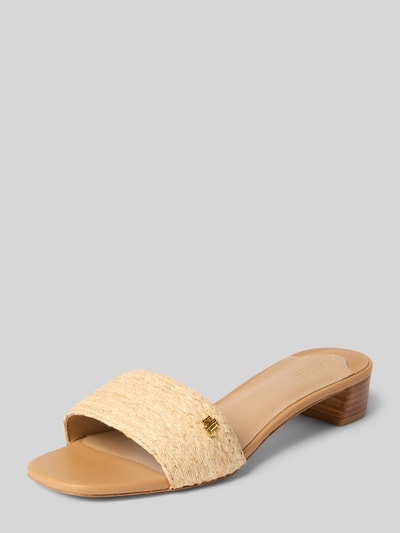 Lauren Ralph Lauren Slides mit Label-Detail Modell 'FAY' Beige 1