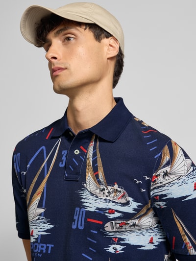 Polo Ralph Lauren Slim Fit Poloshirt im Allover-Look Marine 3