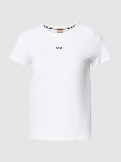 BOSS Black Women T-shirt met labelstitching, model 'Eventsa' Wit - 2