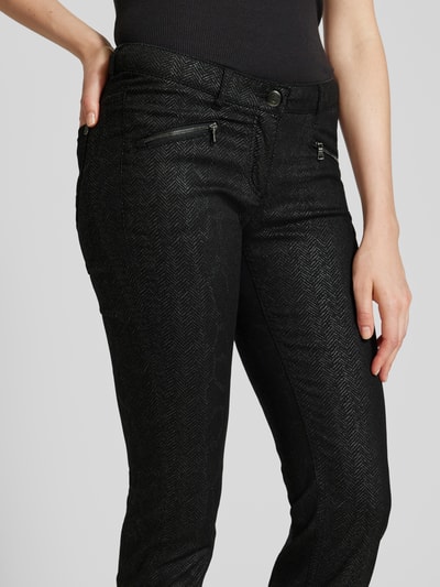 TONI Skinny fit broek met ritszakken Zwart - 3