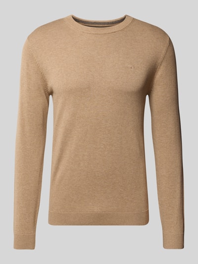 Tom Tailor Regular Fit Strickpullover aus reiner Baumwolle mit Rundhalsausschnitt Beige 2