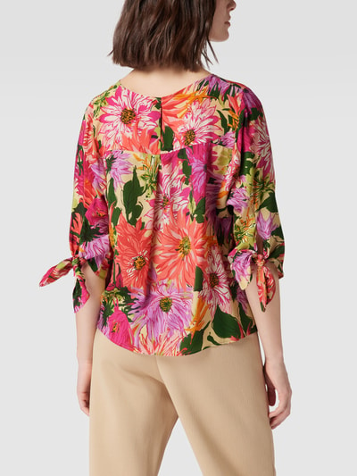 Weekend Max Mara Zijden blouse met bloemenmotief, model 'Vorra' Felroze - 5