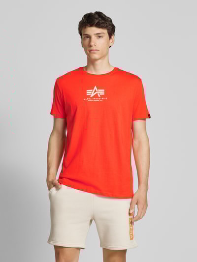 Alpha Industries T-Shirt mit Label-Print Orange 4