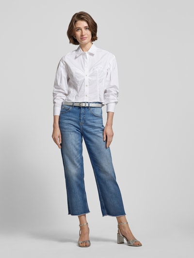 OPUS Mom fit jeans met rafels, model 'Momito' Jeansblauw - 1