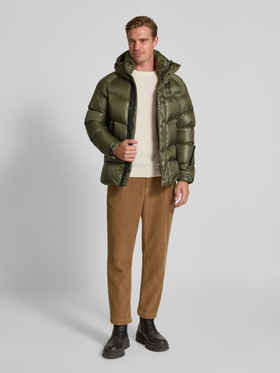 Blauer Usa Gewatteerd jack met labelpatch, model 'CROWN’ Olijfgroen - 1