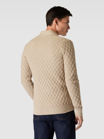 Lindbergh Strickjacke mit Schalkragen und Knopfleiste Sand Melange 5