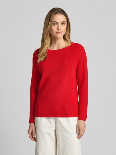 Tommy Hilfiger Regular fit gebreide pullover van zuiver katoen Rood - 4