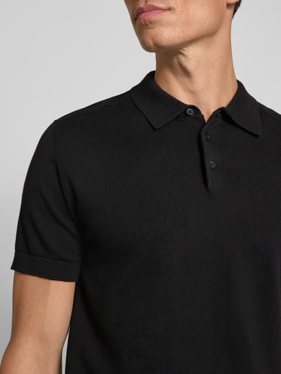 SELECTED HOMME Koszulka polo o kroju regular fit z czystej bawełny model ‘BERG’ Czarny 3