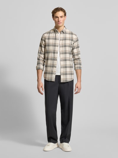 Jack & Jones Premium Vrijetijdsoverhemd met knoopsluiting, model 'LUBARKLEY' Beige - 1