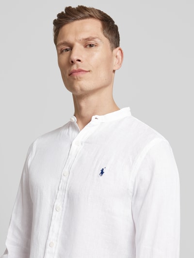 Polo Ralph Lauren Slim fit vrijetijdsoverhemd van linnen met maokraag Wit - 3