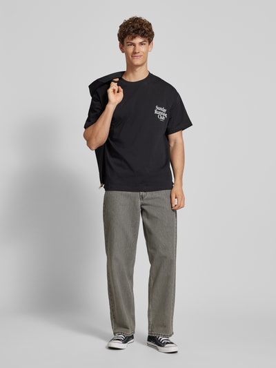 ANOTHER COTTON LAB Oversized T-Shirt mit Statement-Print Modell Sunday Running Club' Black 1