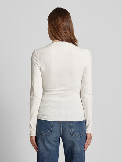 Tom Tailor Denim Slim Fit Langarmshirt mit Viskose-Anteil Offwhite 5