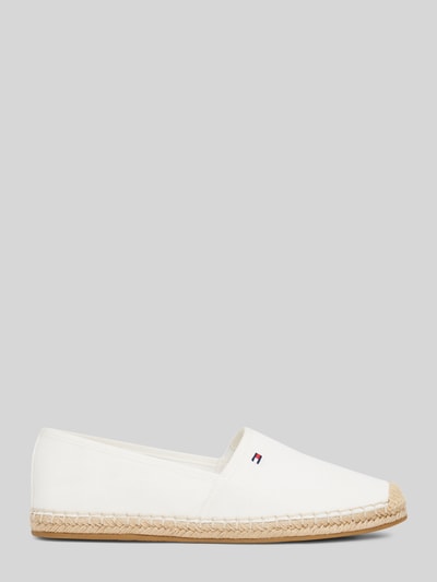 Productfoto, Espadrilles met Logo Stitching van Tommy Hilfiger, effen kleuren, afgeronde punt van de schoen, plat, gestikt logo