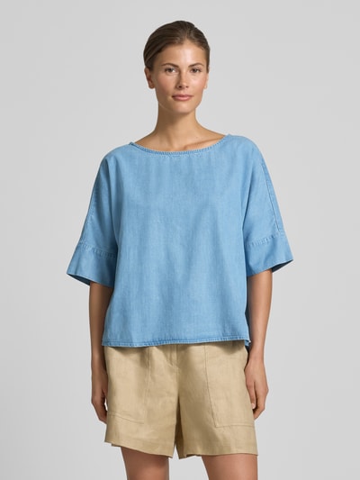Christian Berg Woman Relaxed Fit Bluse aus Lyocell-Mix in Denim-Optik Blau 4