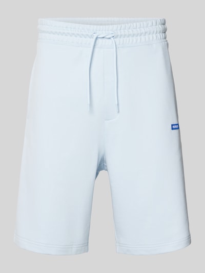 Hugo Blue Regular Fit Sweatshorts mit Label-Badge Modell 'Nasensio' Hellblau 1