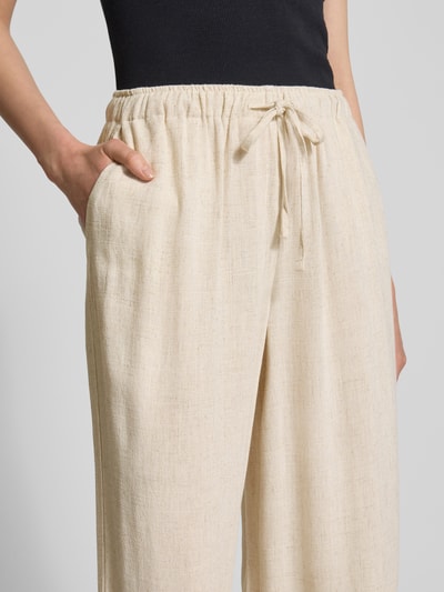 Only Ruime broek van een mix van viscose en linnen, model 'SIESTA' Ecru - 3