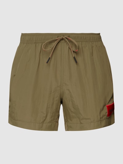 HUGO Badehose mit Label-Patch Modell 'Dominica' Oliv 2