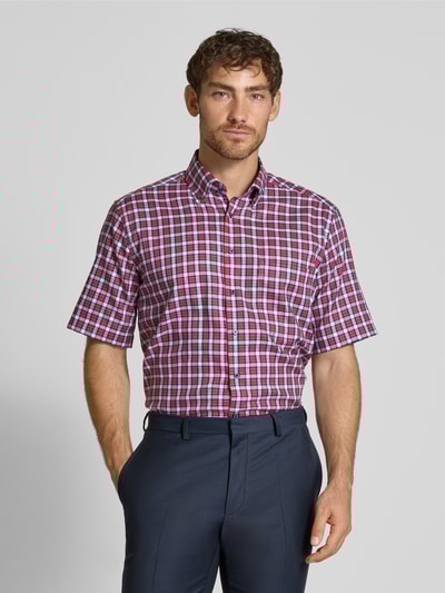 ETERNA Comfort Fit Kurzarmhemd mit Knopfleiste Rot 4