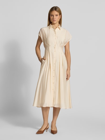 Jake*s Collection overhemdjurk met Knoopsluiting Beige - 4