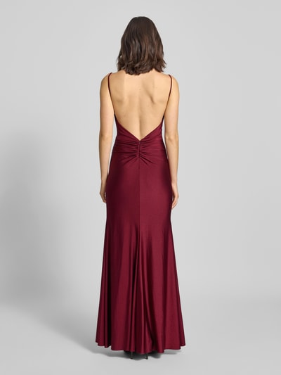 Mascara Abendkleid mit Raffungen Dunkelrot 5