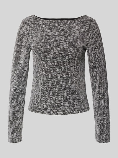 Pieces Regular fit shirt met lange mouwen en structuurmotief, model 'JINA' Zilver gemêleerd - 2