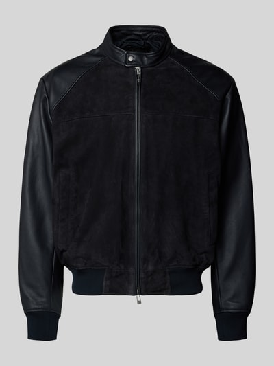 Armani Exchange Lederjacke mit Zweiwege-Reißverschluss und Eingrifftaschen Marine 2