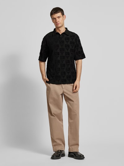 Carlo Colucci Regular Fit Poloshirt mit Knopfleiste Modell 'BEACHWEAR' Black 1