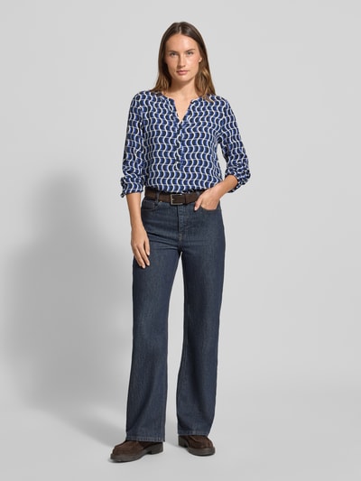 Christian Berg Woman Bluzka o kroju regular fit z wiskozy z dekoltem w serek Ciemnoniebieski 1