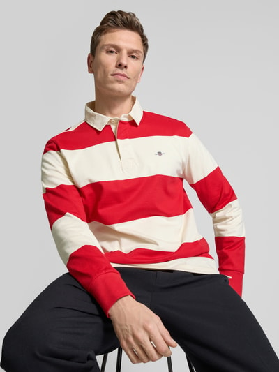 Gant Sweatshirt mit Polokragen Modell 'RUGGER' Rot 3