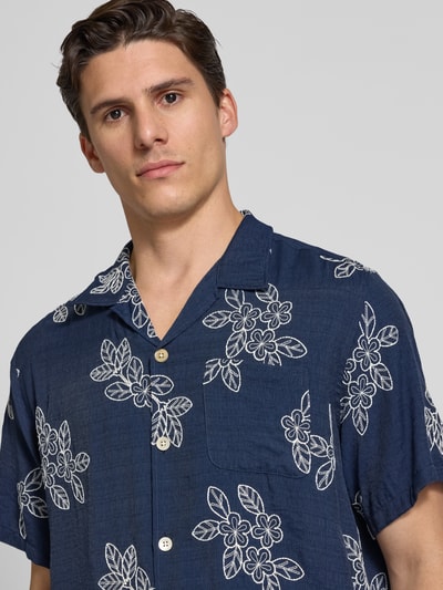 Forét Vrijetijdsoverhemd met knoopsluiting, model 'LEO' Marineblauw - 3