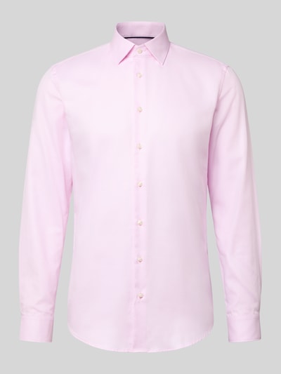 Jake*s Slim Fit Businesshemd aus reiner Baumwolle Pink 1