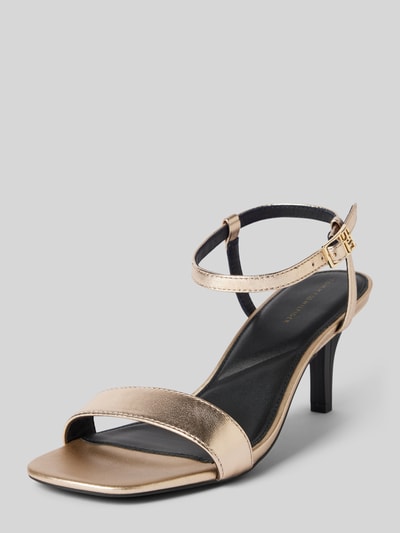 Tommy Hilfiger Ledersandalette in metallic Gold 1