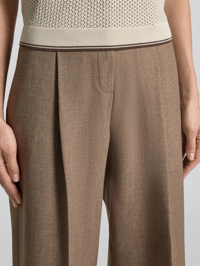 SEDUCTIVE Regular Fit Bundfaltenhose mit Viskose-Woll-Anteil Modell 'SLOANNE' Mittelbraun Mel 3