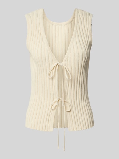 Pieces Regular Fit Top aus Baumwoll-Mix Modell 'JOYLYNN' Sand 2