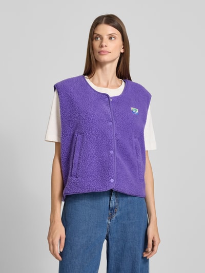 American Vintage Relaxed Fit Weste mit Logo-Patch Modell 'Hoktown' Violett 4