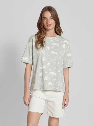 Jake*s Casual T-Shirt mit Allover-Muster Mint 4