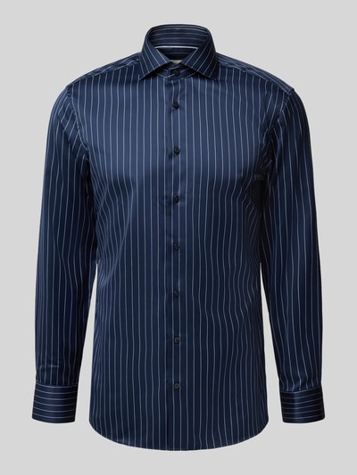 ETERNA Slim fit zakelijk overhemd met kentkraag Marineblauw - 2